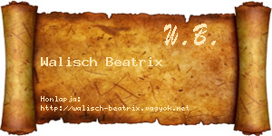 Walisch Beatrix névjegykártya